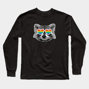 Raccool with Pride LGBTQ+ Glasses Long Sleeve T-Shirt